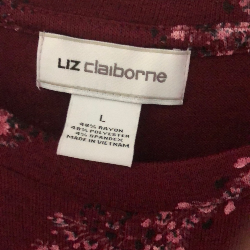 Liz Claiborne Long Sleeve Seamed Tee - Picture 3 of 5